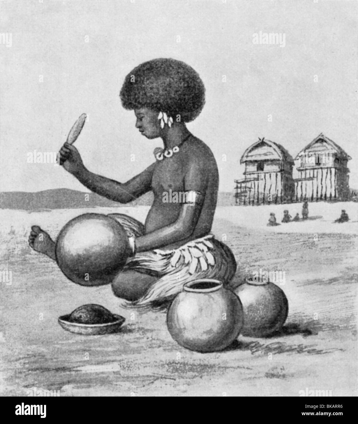 Geographie/Reise, Papua-Neuguinea, Menschen, Töpfer, nach Zeichnung von Otto Finsch, ca. 1885, Stockfoto