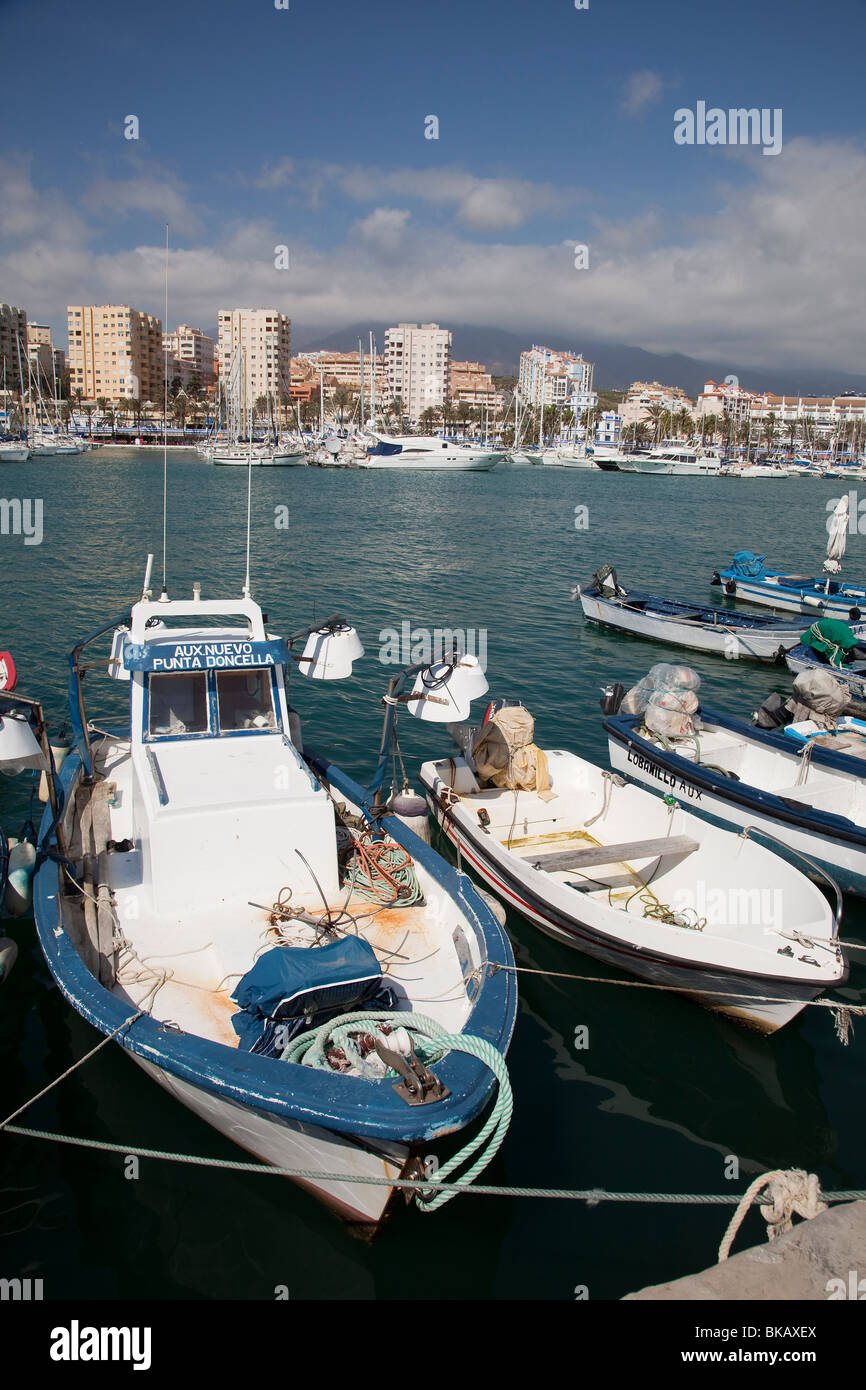 Der Hafen von Estepona, Andalusien, Costa Del Sol, Spanien Stockfoto