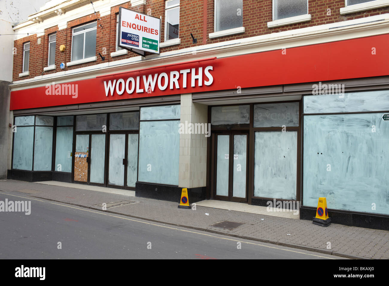 Woolworths-Shop geschlossen Stockfoto