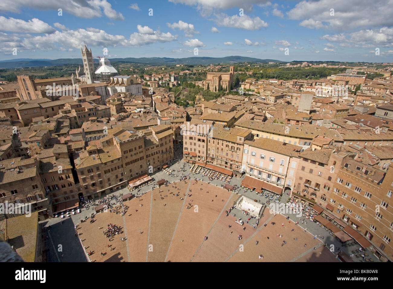 Piazza del Campo in Siena, Italien Stockfoto