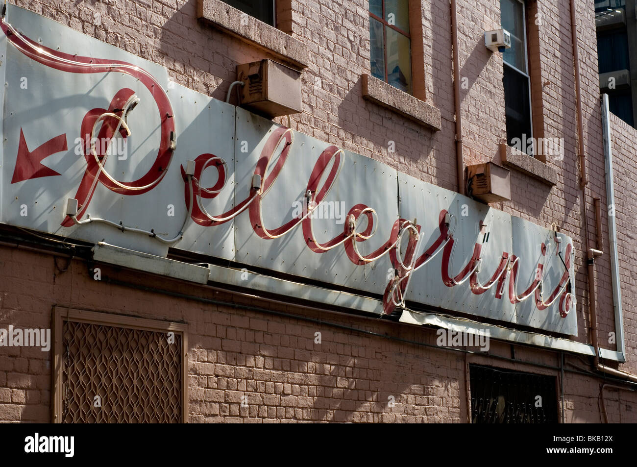 Pellegrini Bar Expresso, als eine Institution in Melbourne, Australien Stockfoto