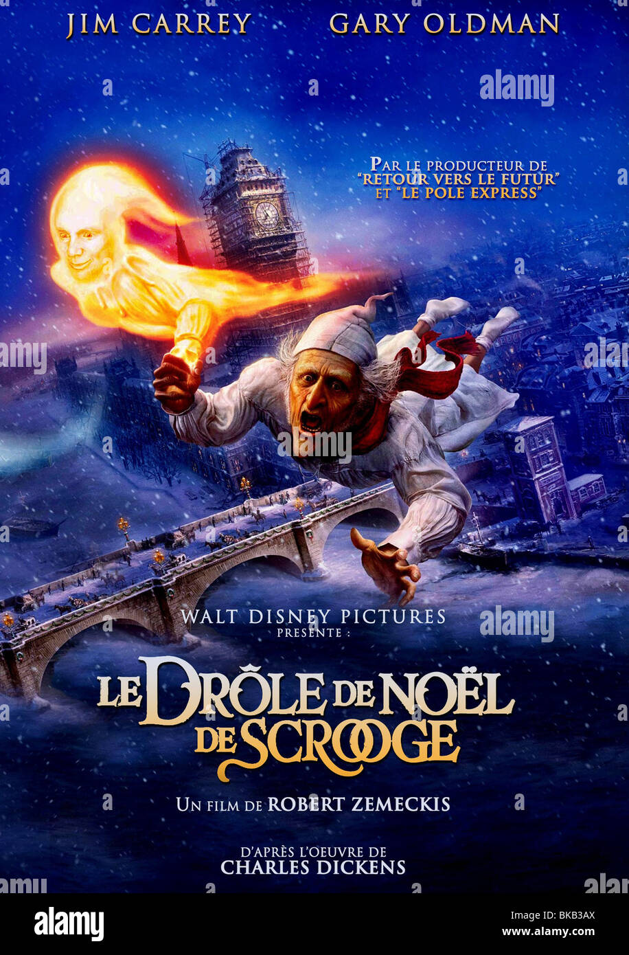 Disney es A Christmas Carol Jahr: 2009-Regie: Robert Zemeckis Animationsfilm-Poster (Fr) basierend auf Charles Dickens Stockfoto
