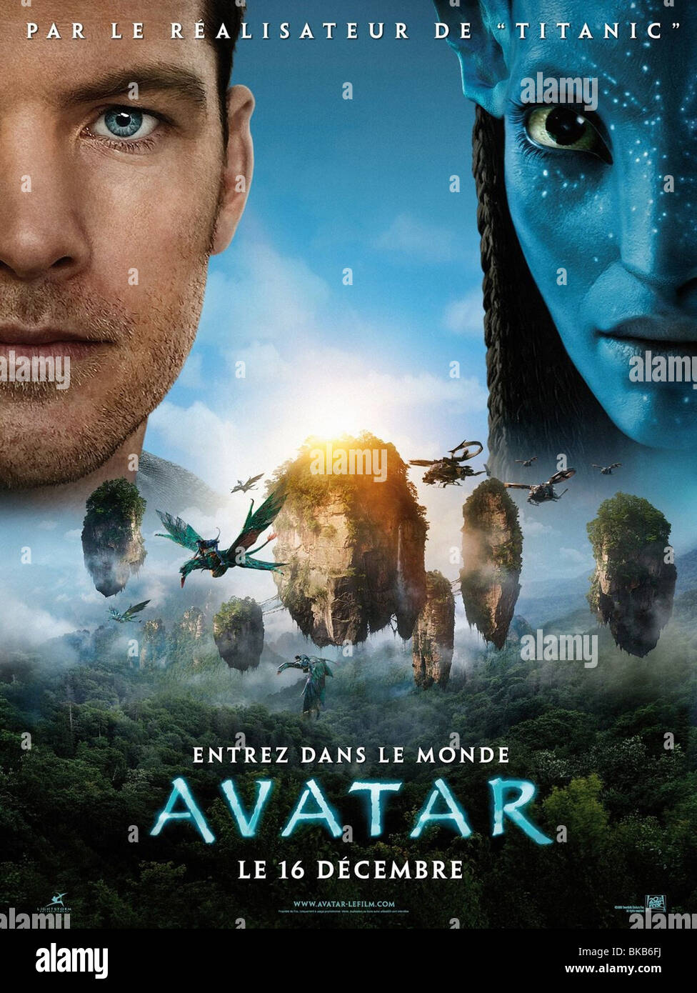 Avatar-Jahr: 2009 Regie: James Cameron Sam Worthington, Zoe Saldana Movie Poster (Fr) Stockfoto