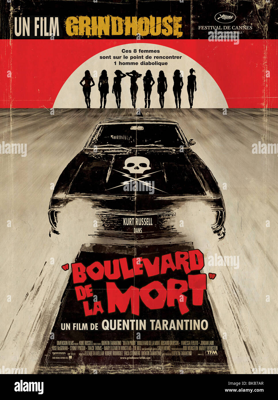Grindhouse-Death Proof Jahr: 2007 Regie: Quentin Tarantino Movie Poster (Fr) Stockfoto