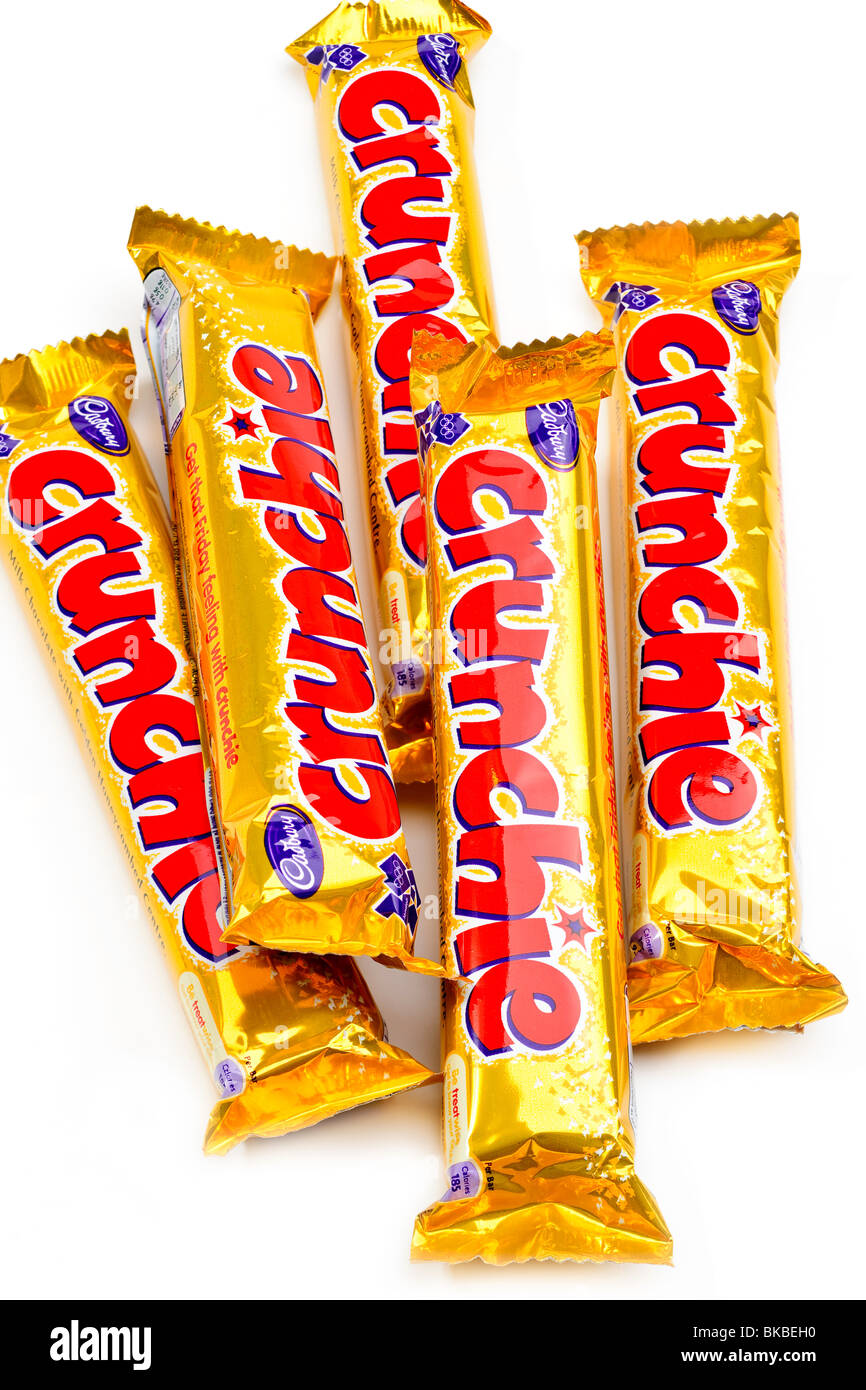 Haufen Cadburys Crunchie Bars Stockfoto