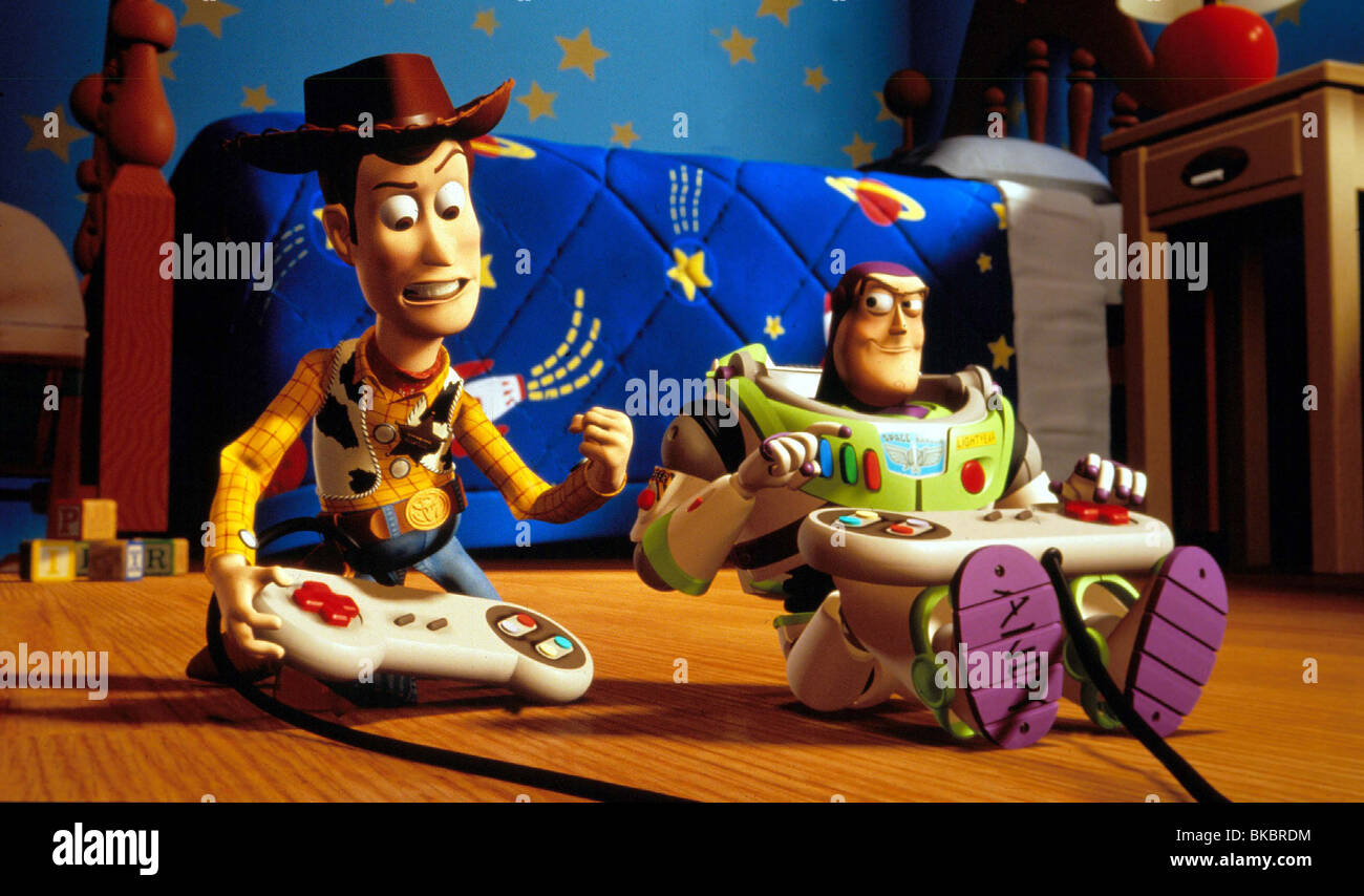 TOY STORY 2 (ANI - 1999) ANIMIERTE CREDIT DISNEY HOLZIG (CHARAKTER), BUZZ LIGHTYEAR (CHARAKTER) TTWO 001 Stockfoto