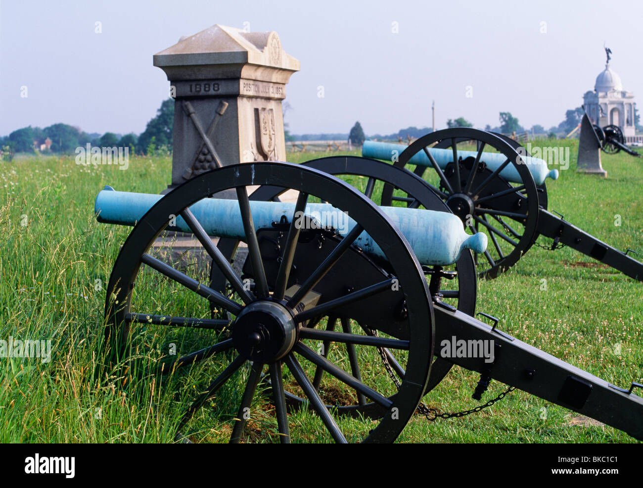 Kanone in Gettysburg Schlachtfeld, PA Stockfoto