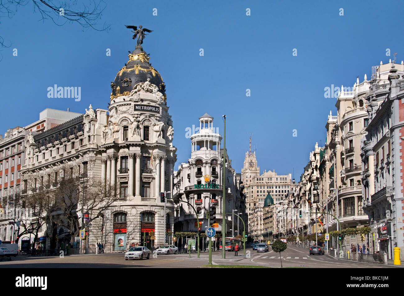Metropole Ecke Calle de Alcalá und Gran Vía. Madrid-Spanien-Neo-barocken Architekten Jules und Raymond Février Stockfoto