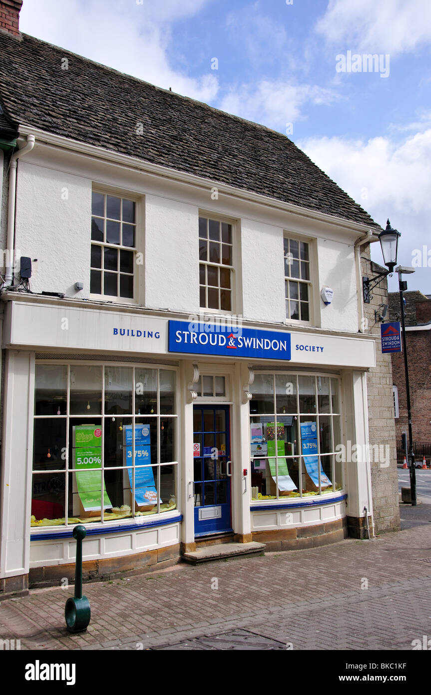 Stroud & Swindon Building Society, Pfarrhaus Street, Dursley, Gloucestershire, England, Vereinigtes Königreich Stockfoto