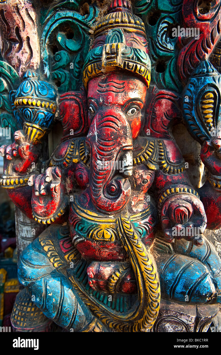 Souvenirs zum Verkauf, Kovalam, Kerala, Indien Stockfoto