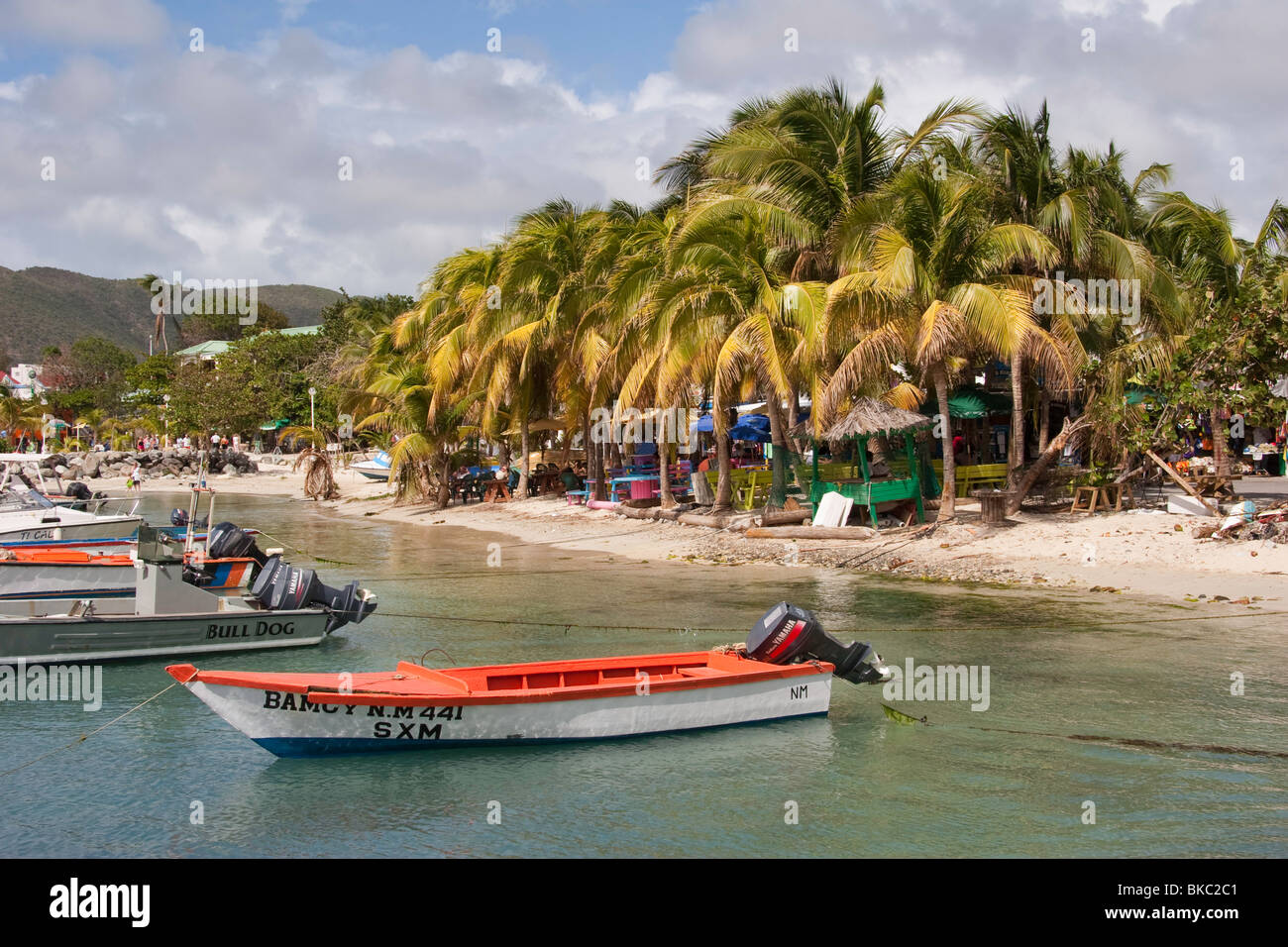 Hafen-Szene in Philipsburg, Sint Maarten Stockfoto
