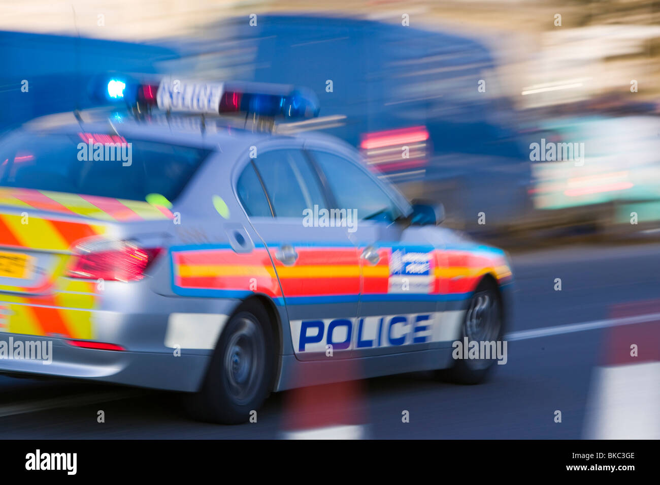 Ein Polizei-Auto durch die Straßen von London Stockfoto