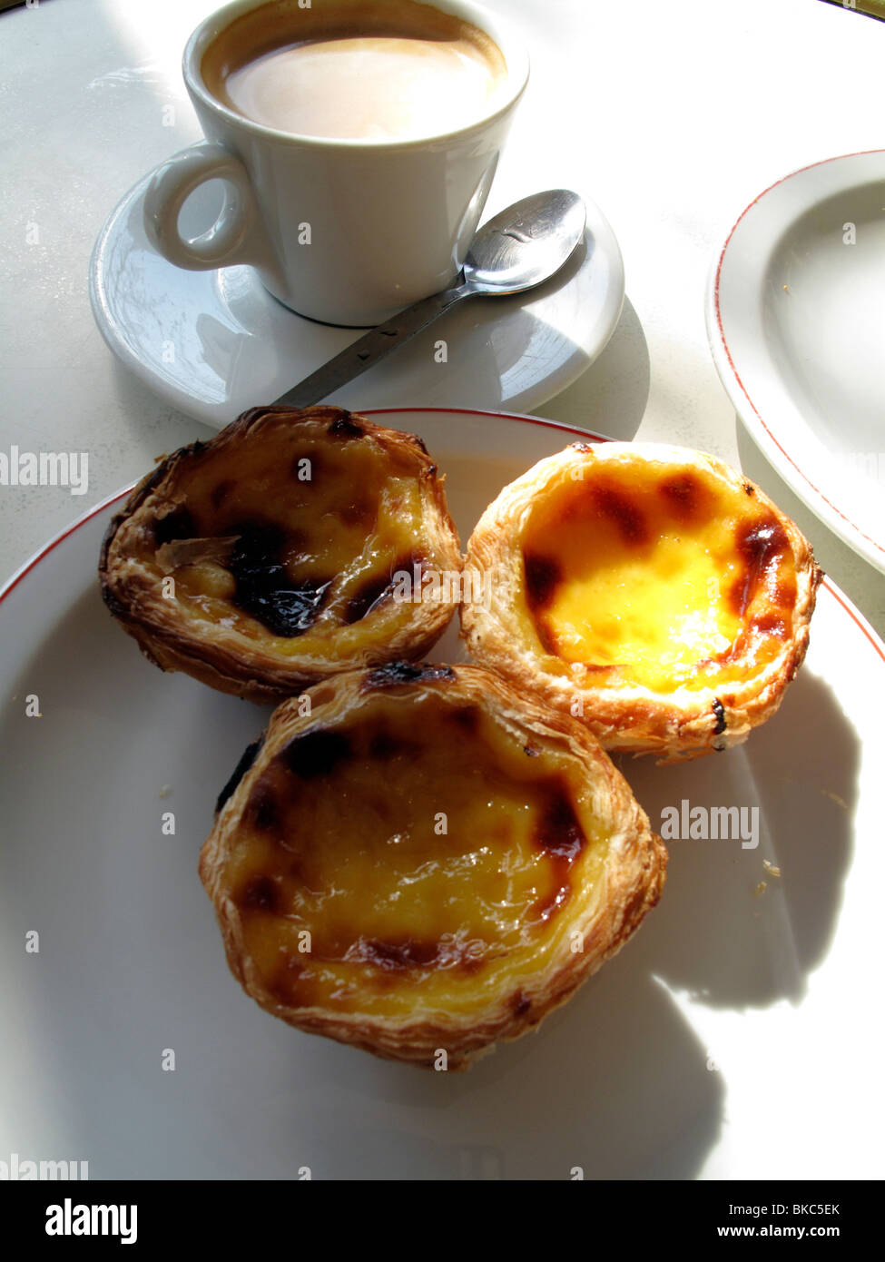 Portugiesischer Pudding Kuchen. Stockfoto