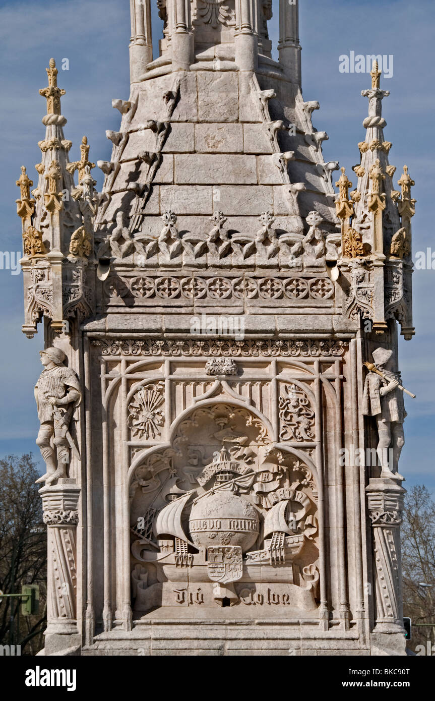 Monument Christopher Columbus Madrid Plaza De Colon-Spanien-Spanisch-Amerika Stockfoto