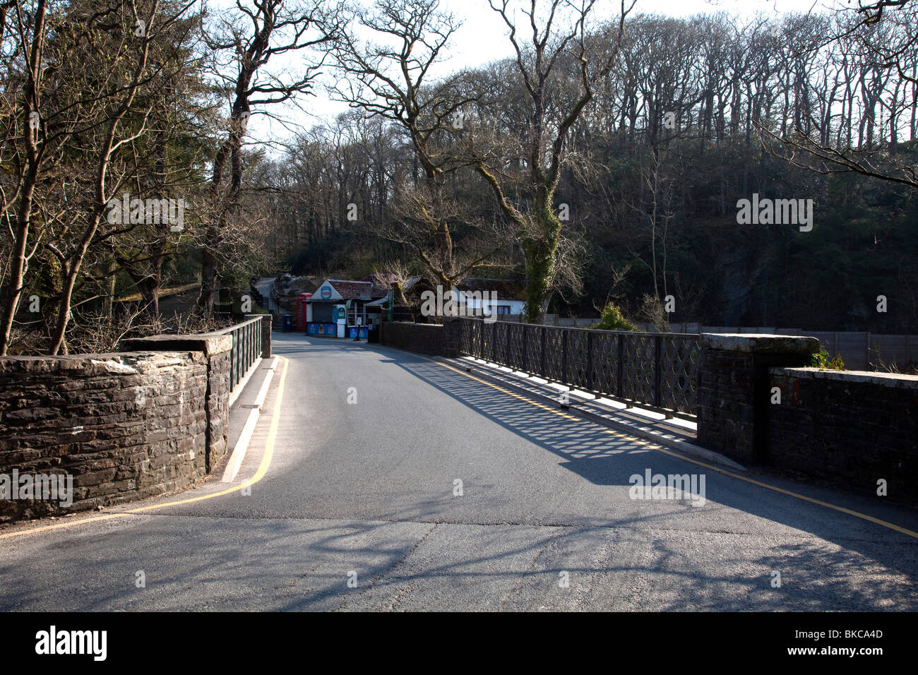 Teufelsbrücke in MId Wales berühmt für seine drei Brücken auf einander Wasserfälle und Legenden Stockfoto