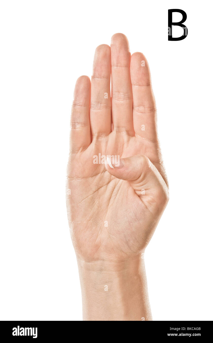 Finger, die Rechtschreibung des Alphabets in amerikanischer Gebärdensprache (ASL) Stockfoto