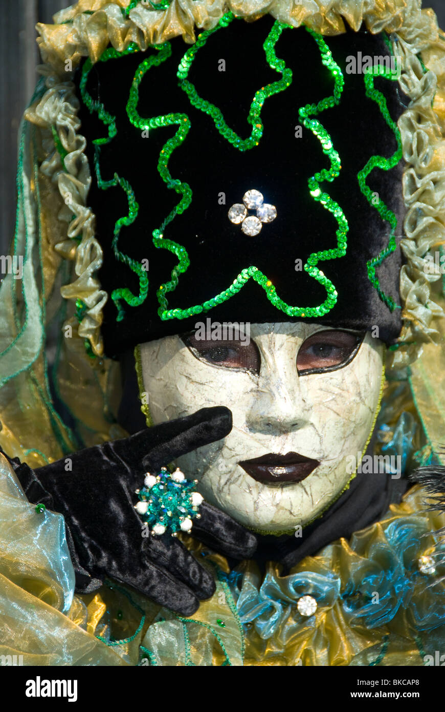 Kostümierte Teilnehmer Karneval im Stadtteil Gesuiti von Venedig, Italien Stockfoto