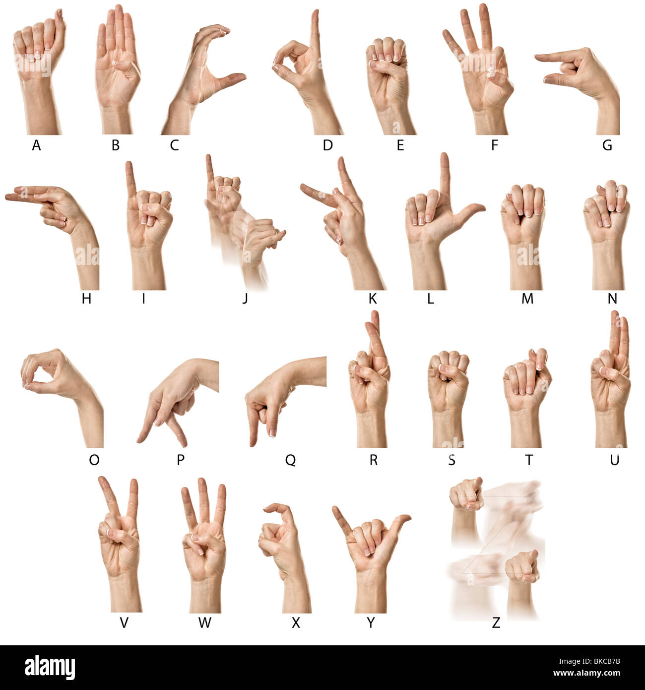 Weibliche H nde Rechtschreibung Der ASL Fingeralphabet Stockfotografie