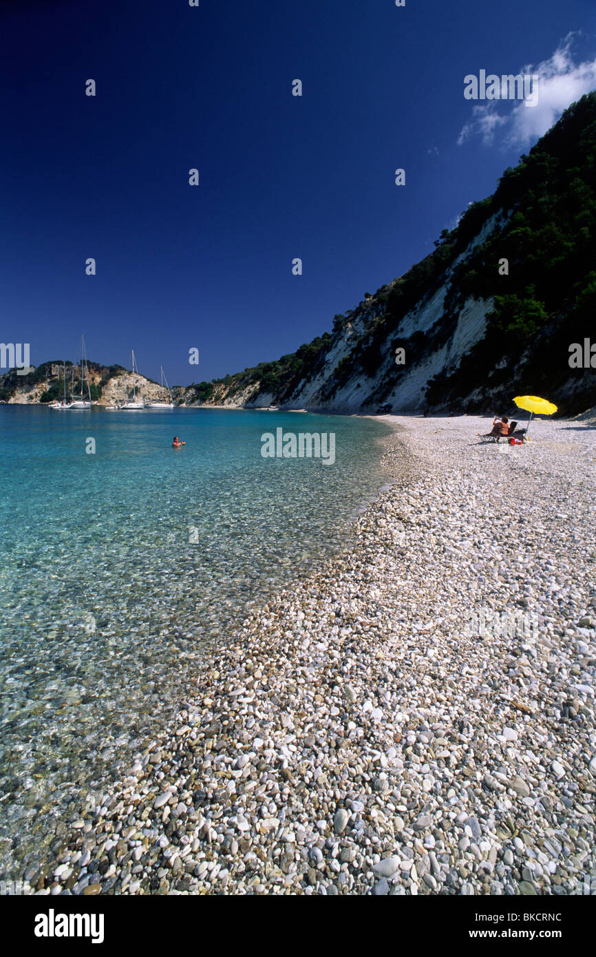 Griechenland, Ionische Inseln, Ithaka, Gidaki Beach Stockfoto
