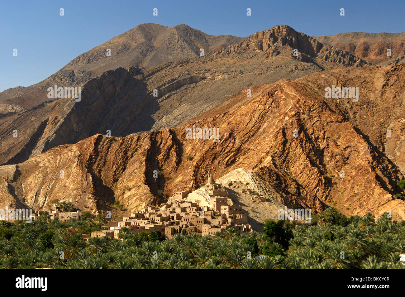 Berg Dorf von Birkat al Mawz, Sultanat von Oman Stockfoto