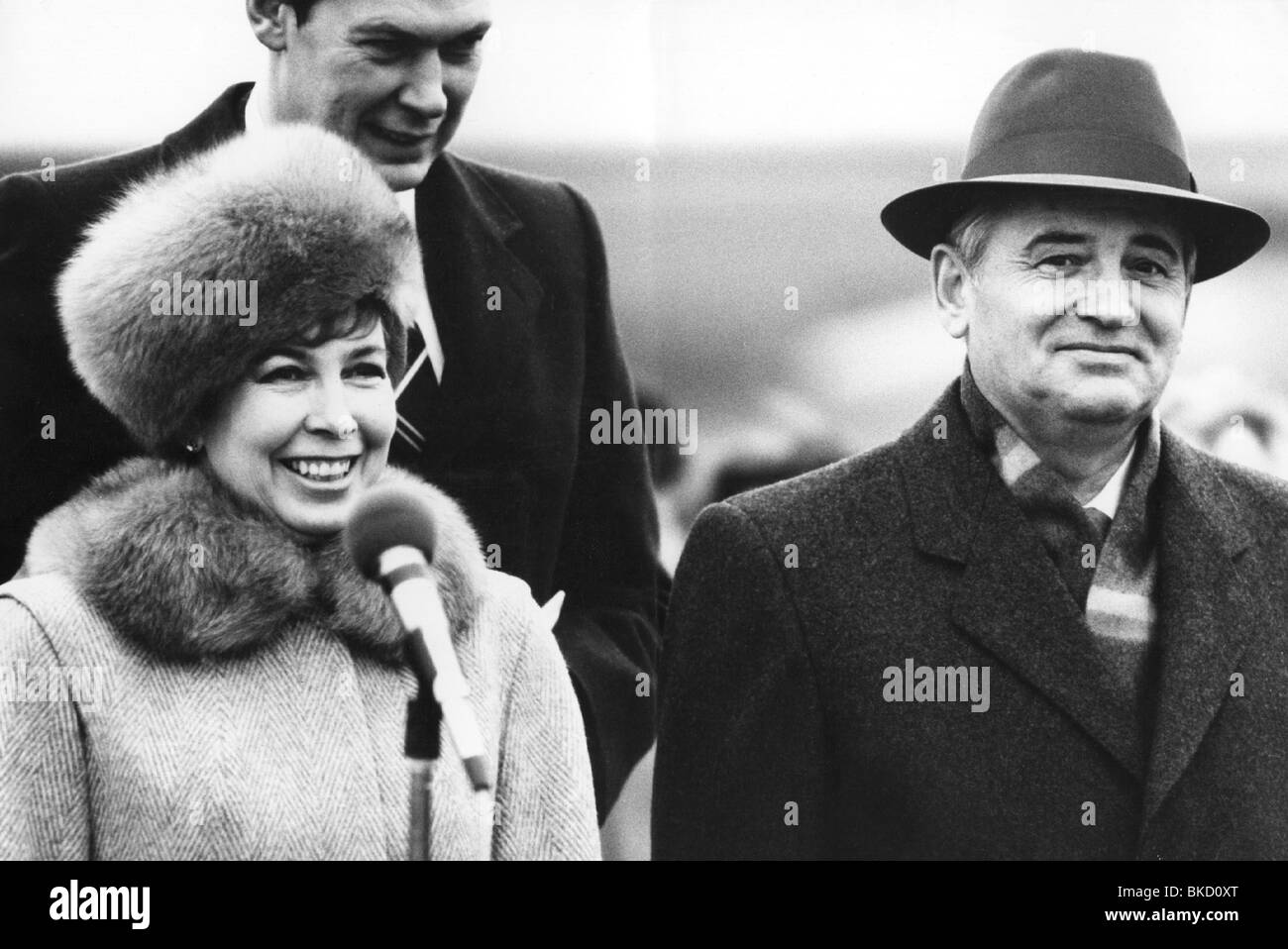 Mikhail Gorbatschow, * 2.3.1931, Sowjetrepolitiker (KPdSU), mit seiner Frau Raisa Gorbachyova, Genf, Schweiz, 17.11.1985, Stockfoto