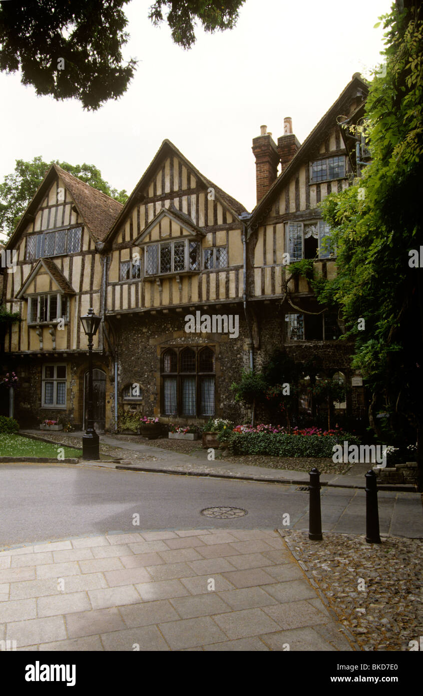 UK England, Hampshire, Winchester, Cheyney Court, historische Holz gerahmt Gebäude Stockfoto