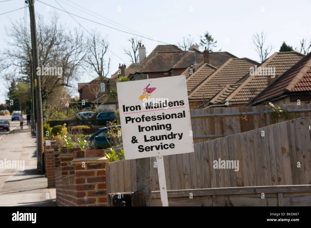 Einen humorvollen Namen für einen Wäsche-Service in Green Street Green, Orpington, Kent Stockfoto