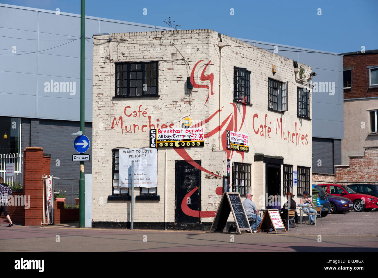 Cafe Knabbereien in Walsall, West Midlands, UK Stockfoto