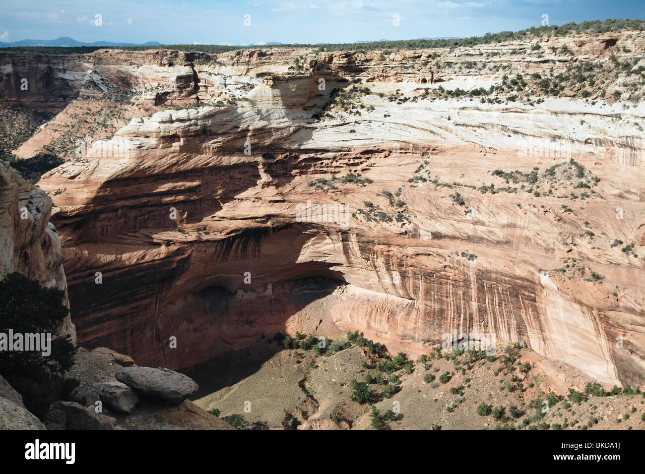 Blick auf die Mumie Höhle, Canyon de Chelly National Park, Arizona Stockfoto