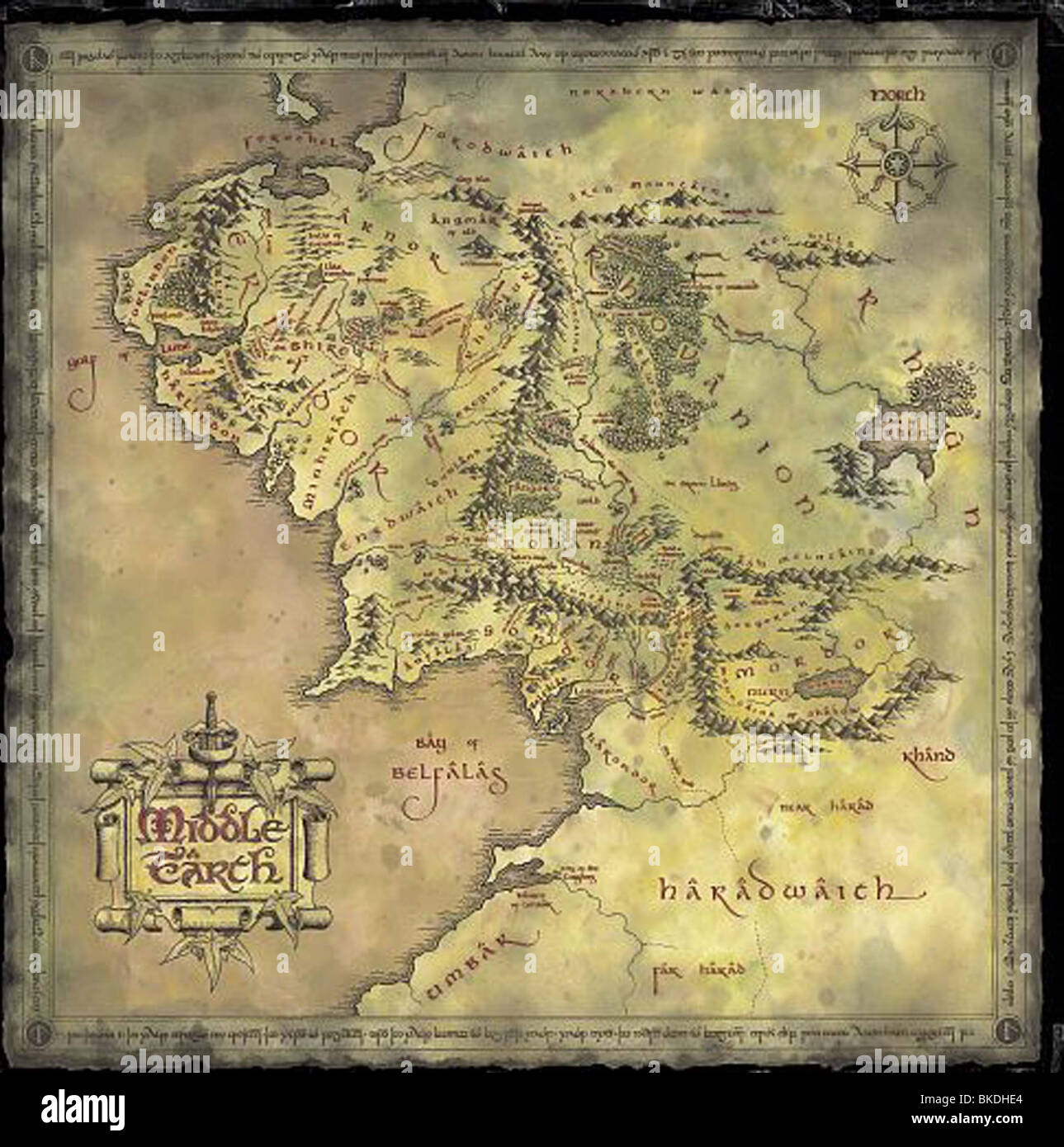 DER LORD OF THE RINGS: THE FELLOWSHIP OF THE RING (2001) KÜNSTLER 002-MAP Stockfoto