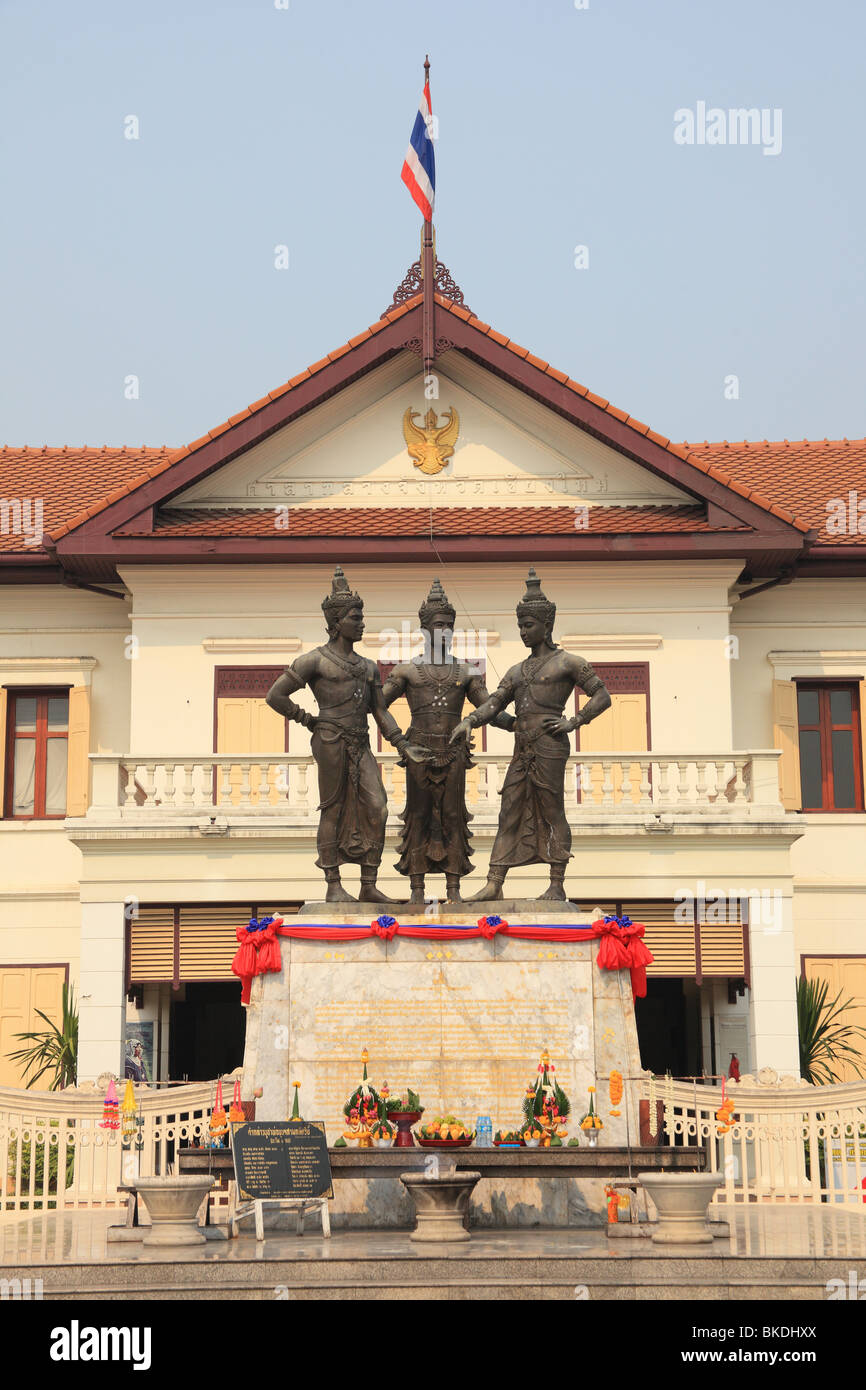 Die Heiligen drei Könige Denkmal in Chiang Mai, Thailand Stockfoto