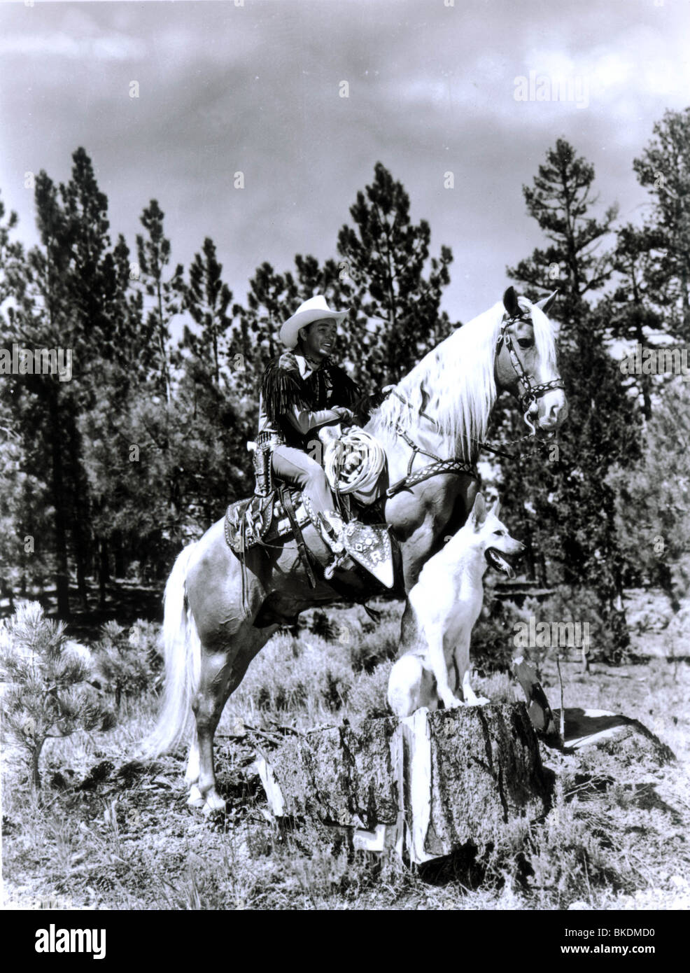 ROY ROGERS PORTRAIT MIT SEINEM PFERD TRIGGER RRGR 003P Stockfoto