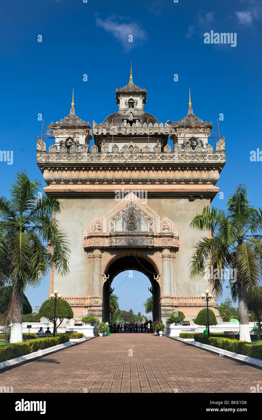 Patuxai Triumphbogen, Vientiane, Laos Stockfoto