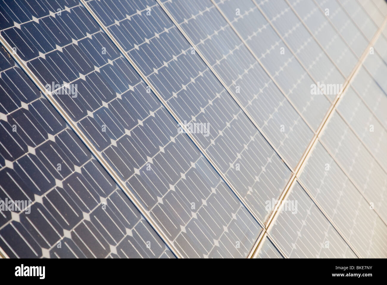 Detail der photoelektrische Zellen von einem Solar-panel Stockfoto