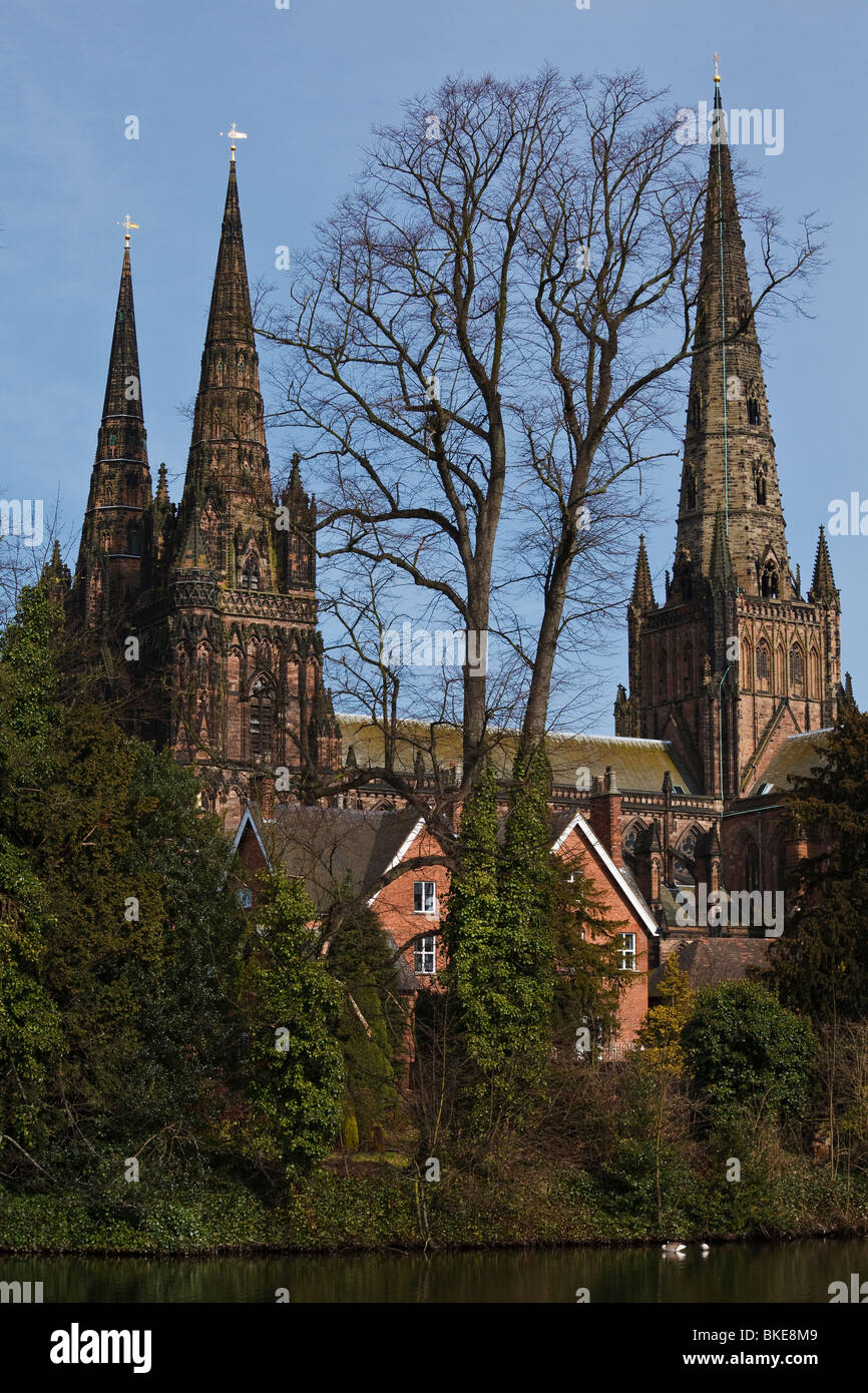 Lichfield Kathedrale, Lichfield, Staffordshire, England. Stockfoto