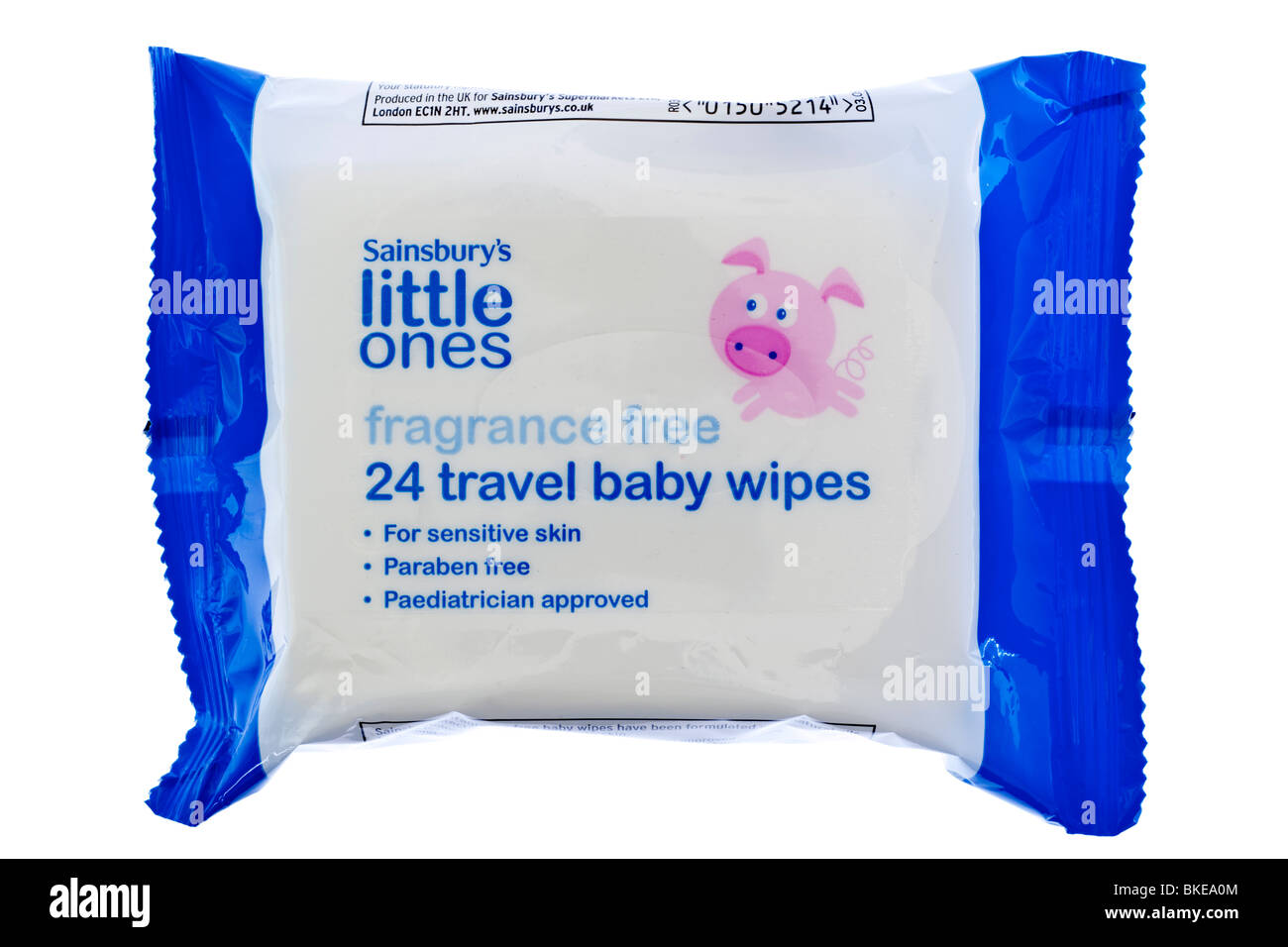 Paket von 24 Sainsbury kleinen Reise-Baby-Feuchttücher Stockfoto