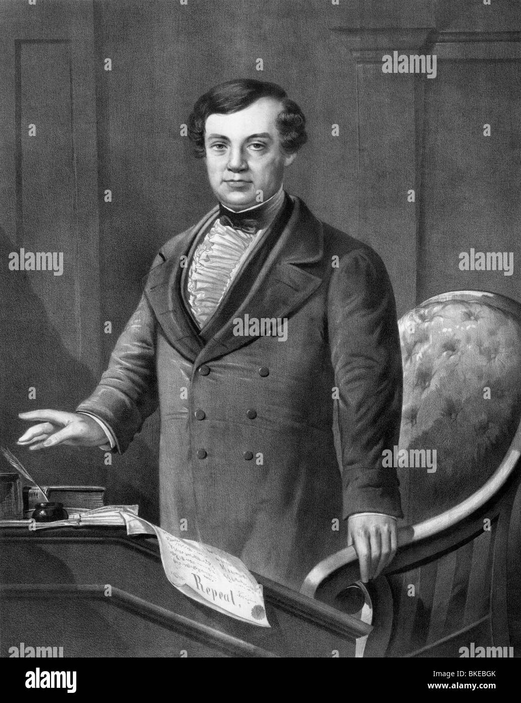 Vintage Porträt Drucken der irische Politiker und nationalistische Führer Daniel O'Connell (1775-1847). Stockfoto