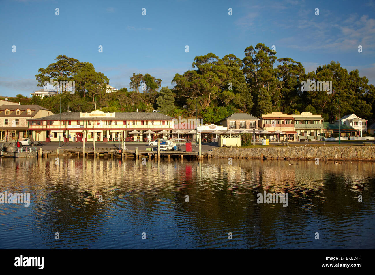 Licht auf der Esplanade, Strahan, westlichen Tasmanien, Australien Stockfoto