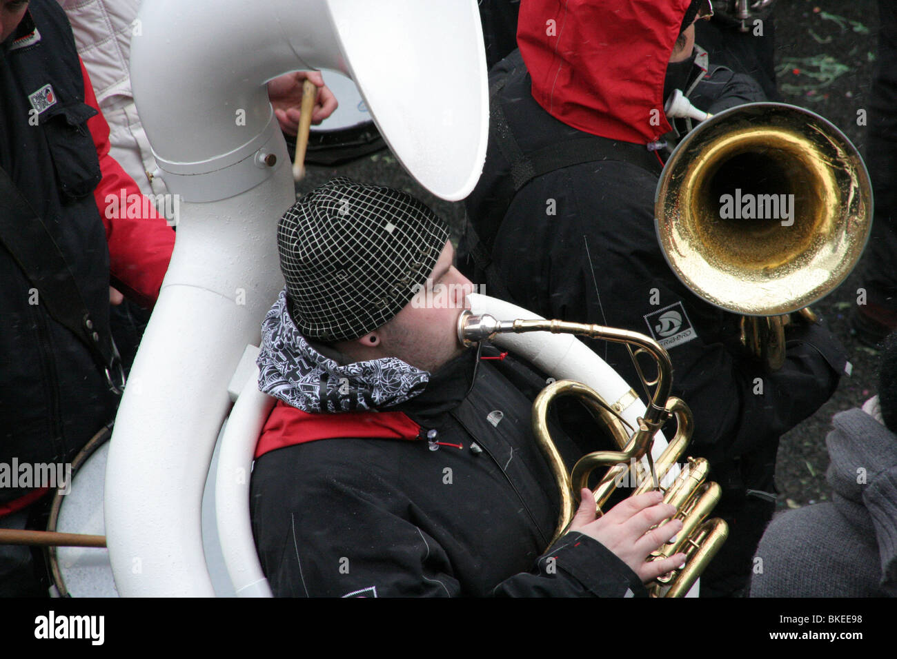 Karneval von Binche.  Antike und repräsentative Kulturereignis von Wallonien, Belgien Stockfoto