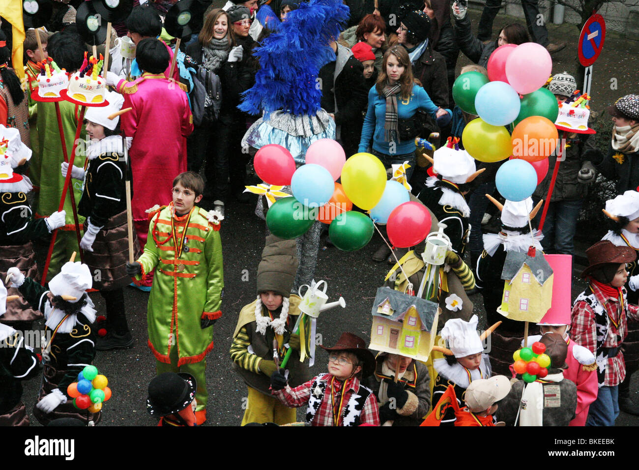 Karneval von Binche.  Antike und repräsentative Kulturereignis von Wallonien, Belgien Stockfoto