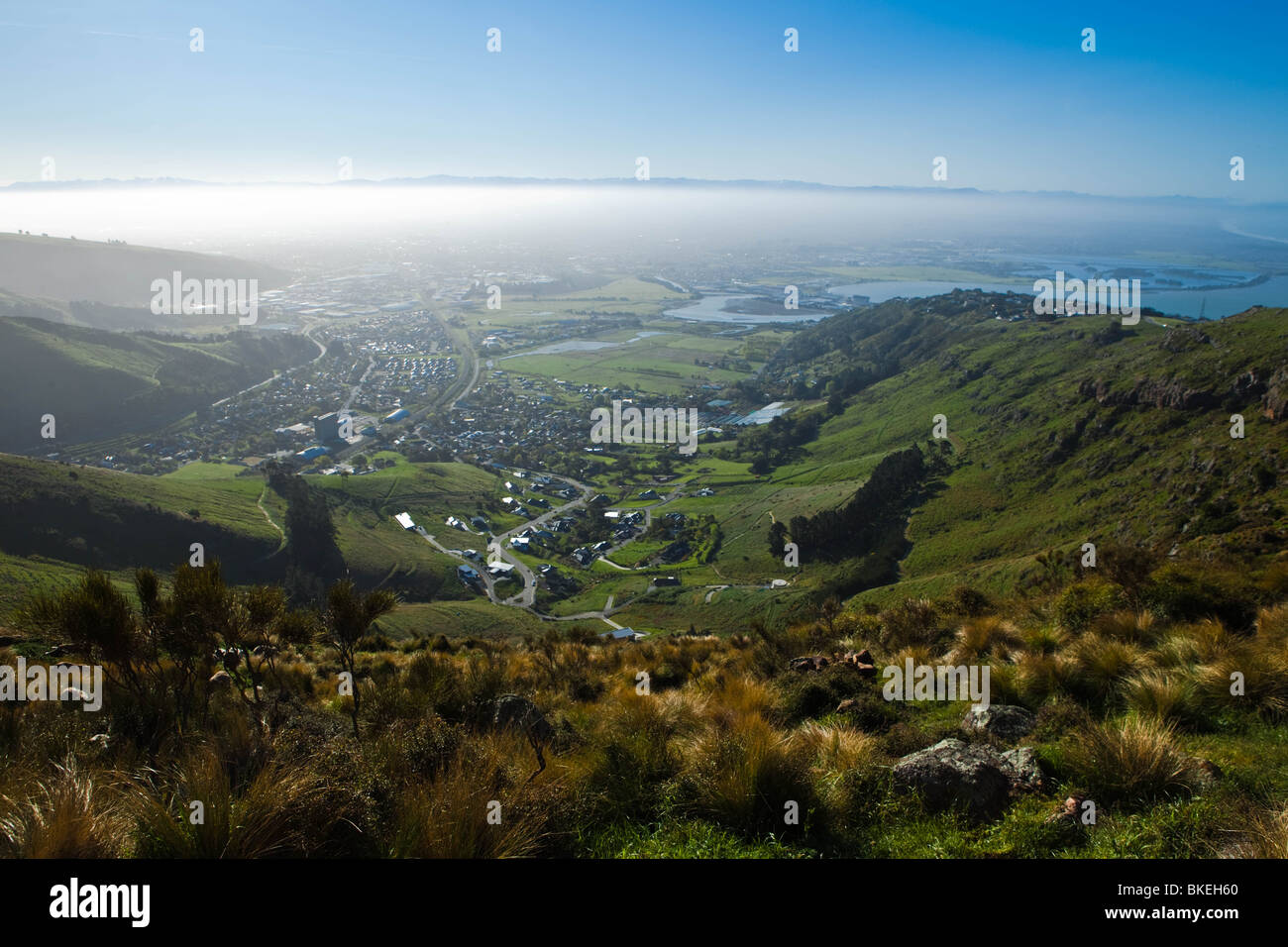 Wolken überfahren den Canterbury Plains Stockfoto