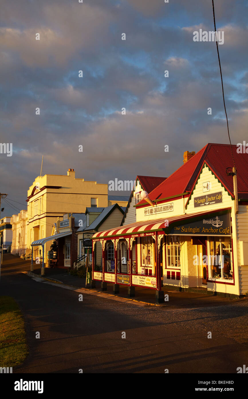 Historische Geschäfte, Kirche Street, Stanley, nordwestlichen Tasmanien, Australien Stockfoto