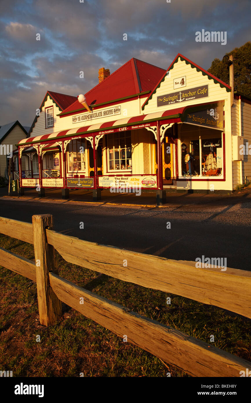 Historische Geschäfte, Kirche Street, Stanley, nordwestlichen Tasmanien, Australien Stockfoto
