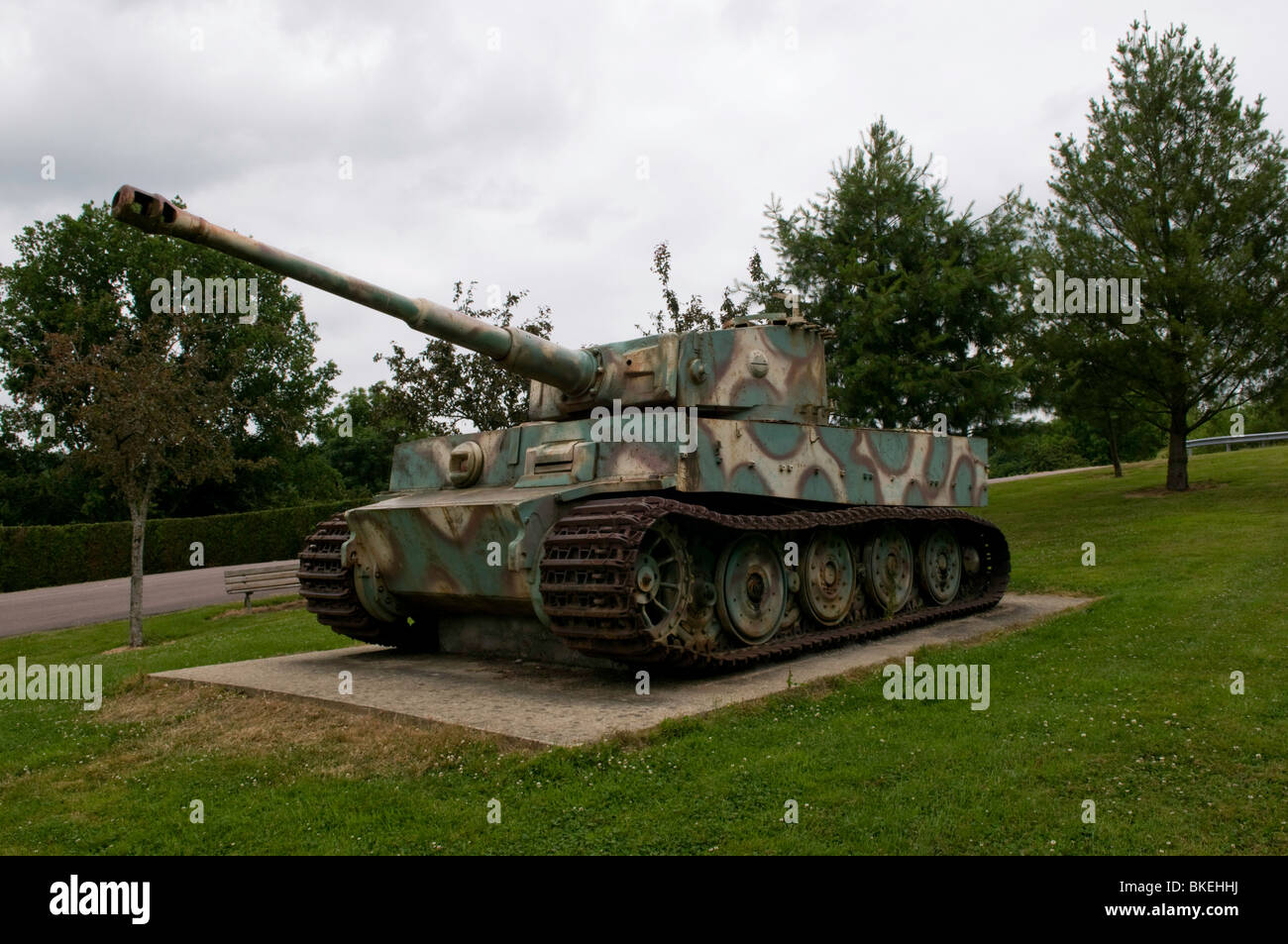 Tiger-Panzer in der Nähe von Vimoutiers Normandie Frankreich Stockfoto