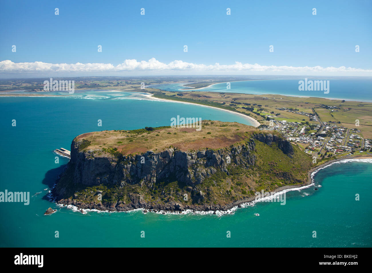 Stanley und "The Nut" (Circular Head), Nordwest Tasmanien, Australien - Antenne Stockfoto