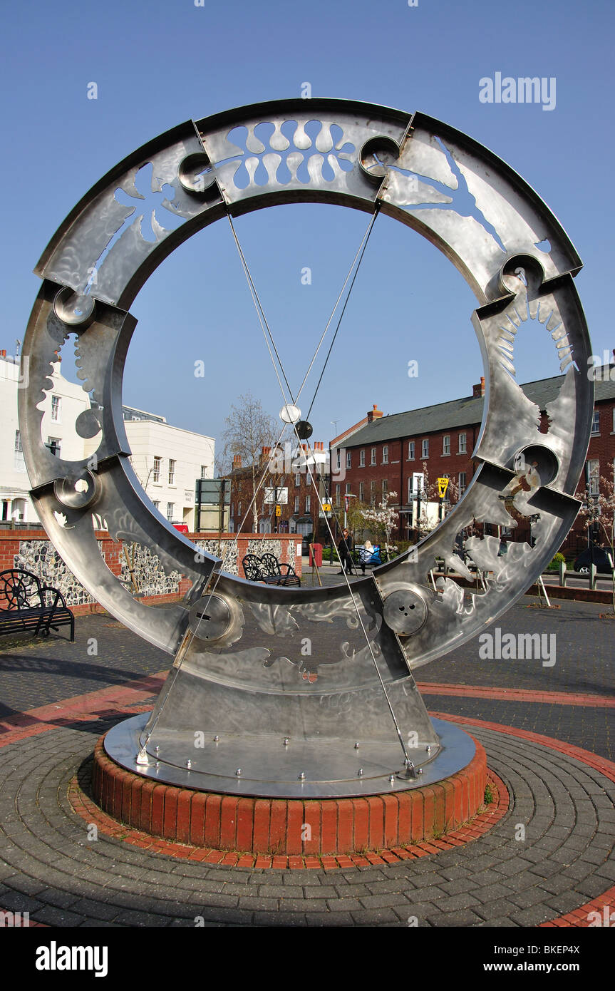 "River Circle" Skulptur, Surrey Street, Littlehampton, West Sussex, England, Vereinigtes Königreich Stockfoto