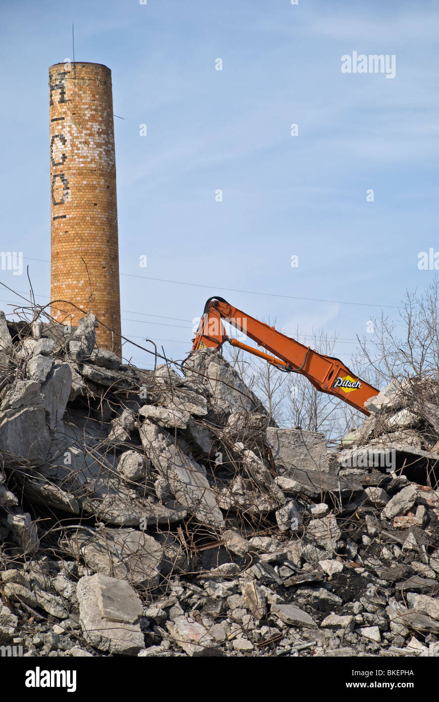 Teil der alten Gefängnis Strukturen in Jackson, Michigan sind jetzt nach unten gerissen. Stockfoto