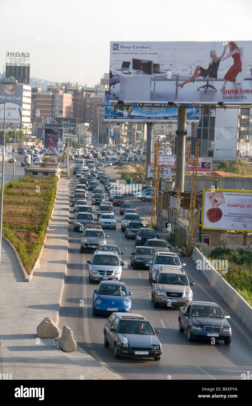 STAU UND LUFTVERSCHMUTZUNG IN BEIRUT, LIBANON Stockfoto