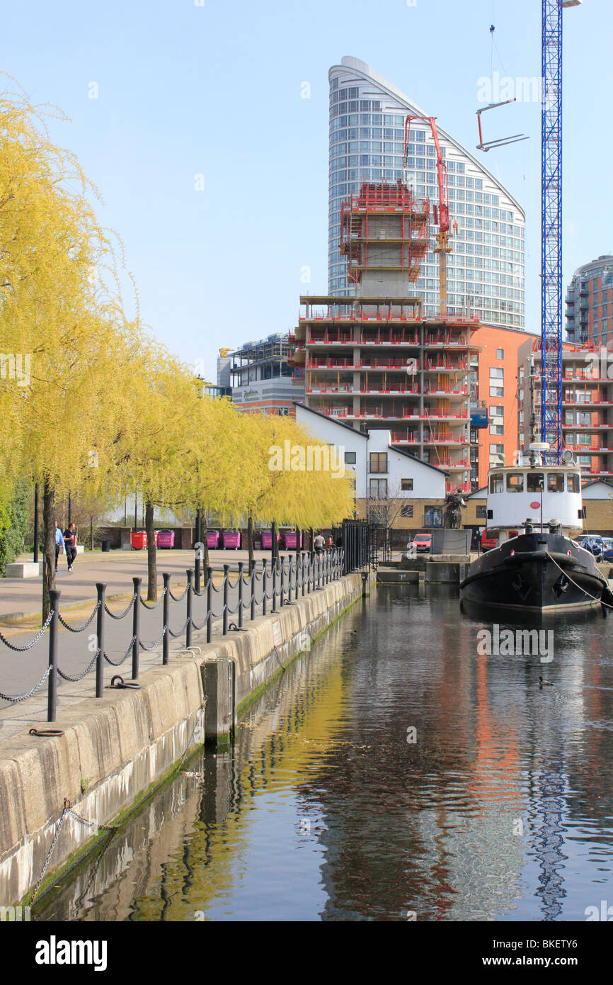 Pappel dock Canary Wharf London Docklands England uk gb Stockfoto