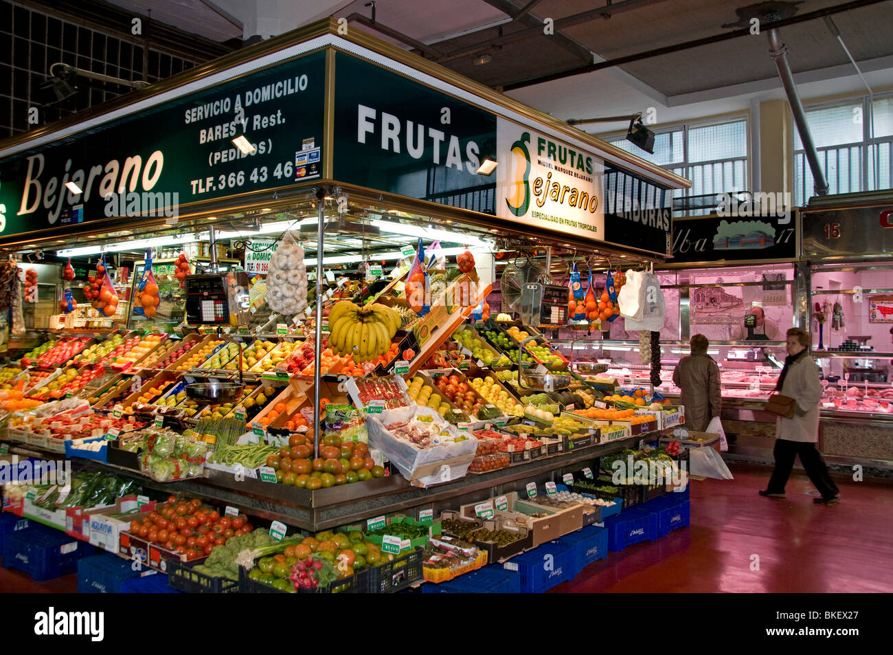 Mercado De La Cebada Lebensmittel Markt Madrid Spanien Stockfoto